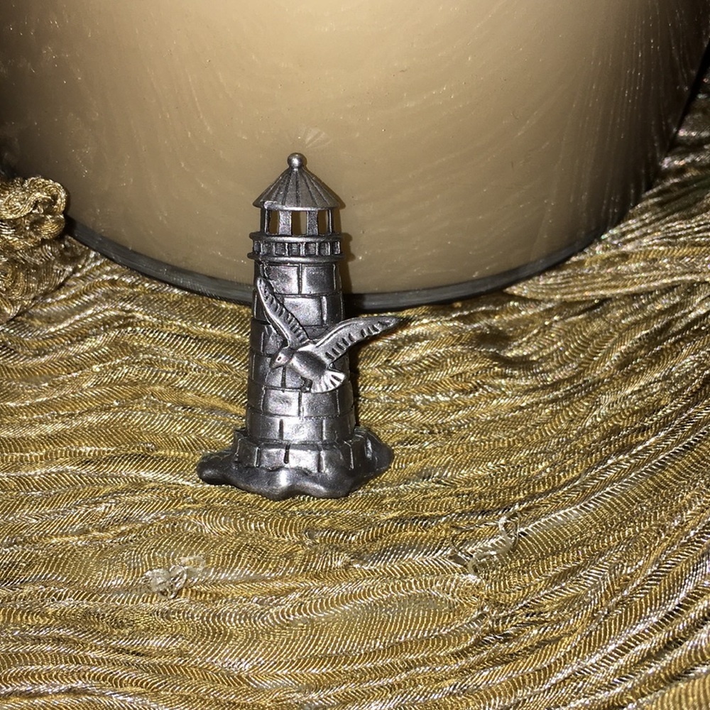 Vintage Lighthouse With Bird Brooch #68